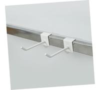 VALICLUD 6PCS White Painted Square Tube Commodity Shelf Hooks Long Thick for Supermarket Display Racks Mall Goods Hanging Easy Installation Rust-Resistant