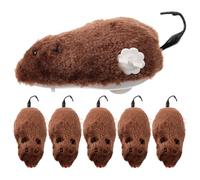 VALICLUD 6pcs Wind-up Plush Mouse Toys for Cats, Clockwork Soft Furry Cat Toys, Interactive Moving Wind-up Mouse Set for Pet Play and Exercise