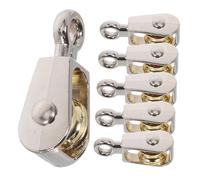 VALICLUD 6pcs Zinc Alloy Single Pulley Blocks for School Science Kit Lightweight Fixed Swivel Pulleys for Physics Experiments Easy Setup Teaching Supplies for Mechanics and Lifting Systems