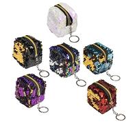 VALICLUD 6pcs Zipper Purse Sequins Change Wallets for Women and Girls Compact for Travel and Daily Use and Variations