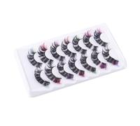 VALICLUD 7 Pairs Curl Cosmetic False Eyelashes with Color Lightweight Synthetic Lash Extensions for Women Easy to Wear for Makeup Artists and Cosplay Looks