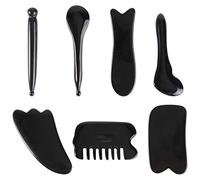 VALICLUD 7-Piece Resin Gua Sha Scraping Board Set for Beauty Massage and Meridians Therapy for Skin Care and Relaxation