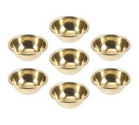 VALICLUD 7pcs Brass Buddhist Offering Bowl with Smooth Decorative Surface, Unique Appearance, for Home and Buddhist Rituals, Golden Worship Cup for Sacrifice Water and Spiritual Use