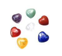 VALICLUD 7Pcs Heart Shape Chakra Crystals Natural Gemstone Healing Stones for Meditation Holiday Enthusiasts