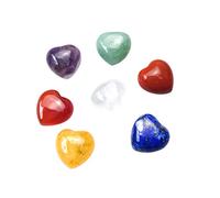 VALICLUD 7pcs Heart-Shaped Chakra Stones Natural for Meditation Portable Spiritual Decor for Beautiful Colors Design