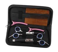 VALICLUD 7pcs Professional Barber Hairdressing Set with Scissors Clips Comb Wiping Cloth and Storage Box for Salon and Home Use Haircutting Tools Kit for Beginners Random Color