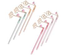 VALICLUD 8 Pcs Fan Pendant Gel Ink Pens with Hanging Pendants Smooth Writing Plastic Marker Pens for Students Daily Writing and Sketching Assorted Colours