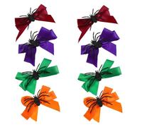 VALICLUD 8 Pcs Halloween Spider Hair Clips with Bows Costume Party Hairpins for Women Creepy Cosplay Accessories Festive Ribbon Hairpieces for Spooky Events