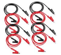 VALICLUD 8 Pcs Jumper Wires with Alligator Clips Black Red Testing Cables for Electrical Testing DIY Projects Laboratory Use Reliable Connections