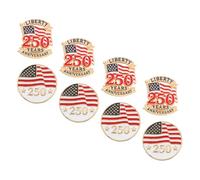 VALICLUD 8pcs 2026 US Independence Day Patriotic Flag Lapel Pins Set - American Flag Brooches for Women and Veterans, July 4th Celebration Accessories, Memorial Day Ribbon Pins