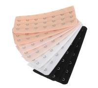 VALICLUD 8pcs Black 7-hook Bra Band Extenders for Women Lingerie and Maternity Bras, Soft Polyester Material with Adjustable Design and Wide Back Closure for Enhanced Fit
