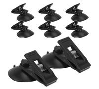 VALICLUD 8pcs Black Car Suction Cup Card Holder with PVC and Spring Steel Material, Compact Look and Multipurpose Convenience for Windscreen and Refrigerator Use, Sturdy Vehicle Clip