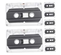 VALICLUD 8pcs Blank Music Cassette Tapes with Clear Hard Case High-fidelity Recordable Audio for DIY Retro Parties Educational Speech Recording Portable Vintage Magnetic Tape