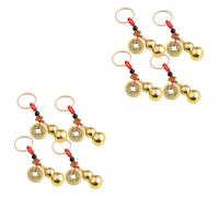 VALICLUD 8pcs Brass Gourd Keychain Feng Shui Luck Pendant Decor with Unique Keyring for Wealth Security Friends Family