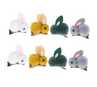 VALICLUD 8Pcs Chic Plush Rabbit Hair Clips for Cute Headdresses for Halloween Cosplay and Everyday Wear Durable and Easy to Attach Hair Accessories