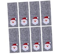 VALICLUD 8Pcs Christmas Utensil Holders Felt Cutlery Bags with Xmas Elements Compact Tableware Pouches for Holiday Dinner Decor Protective and Festive Fork Spoon Storage for Party and Home