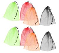 VALICLUD 8pcs Drawstring Mesh Bags Bulk Gym Storage Bags for Sports Equipment Laundry Net for Washing Machine