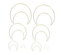 VALICLUD 8pcs Dreamcatcher Hoop Moon Shaped Metal Craft Hanging for DIY Wedding Wreath Wall Decoration