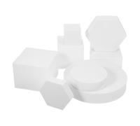 VALICLUD 8pcs Geometric Ornament White Solid Blocks Photography Props Cube Photo Props for Jewelry Photo Cosmetics in Home Office Studio