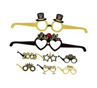 VALICLUD 8pcs Glitter Party Glasses Recyclable Cardboard Festive Eyewear for Years Eve Christmas Graduation Photo Props and Celebration Accessories