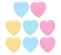 VALICLUD 8pcs Heart Shaped Memo Decals Sticky Marker Notes, Reusable Paper Adhesive Pads Assorted Colours, Easy to Stick for Message Boards and Room Use