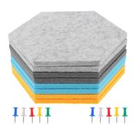VALICLUD 8pcs Hexagon Felt Board Bulletin Board Pin with Pushpin Polyester Fiber Material Self-Adhesive Decorative Message for Family Photo Walls