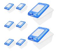 VALICLUD 8pcs Large Turtle Carrier Box with Lid, Portable Reptile Enclosure Tub for Home Use, Sturdy Plastic Turtle Feeding and Transport Terrarium for Tortoise, Lizard, Spider, and Small