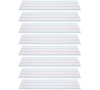 VALICLUD 8pcs Magnetic Label Strips Dry Erase Labels Writable Magnet Tag Plastic Four-line Grid Design Multi-Purpose Reusable for Office Supply and Classroom Signs