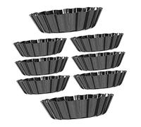 VALICLUD 8pcs Mini Pans Nonstick Baking Molds Egg Tart Molds with Removable Bottom Premium Carbon Steel for Tarts Pies Cheesecakes for Home Bakery
