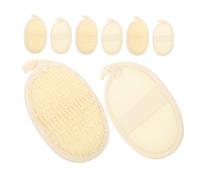 VALICLUD 8pcs Natural Loofah Exfoliating Pads for Face Body Deep Pore Cleansing Shower Scrubber Biodegradable Beige Sponge Pads for Radiant Skin and Spa-Like Bath Experience