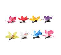 VALICLUD 8pcs Orchid Flower Hair Clips Hawaiian Style Hairpins for Weddings Parties Casual Wear Bright Colors White Yellow Red Green Blue Pink Deep Purple Bohemian Floral Accessories for