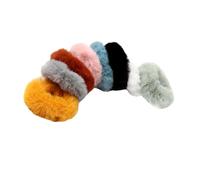 VALICLUD 8pcs Plush Hair Ties Elastic Rabbit Hair Rings for Winter Autumn Mixed Colors Durable Chic Ponytail Holders for Everyday Wear