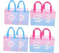 VALICLUD 8Pcs Reusable present Bags for Gender Reveal Party Supplies Non Woven present Bags for Shower Favors Sweet Treats and Celebration Presents