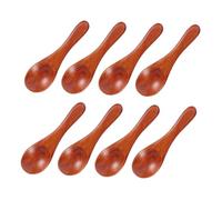 VALICLUD 8pcs Small Wooden Spoons Ergonomic Mini Wood Teaspoons for Sugar Spices Desserts Ice Cream and Coffee Handmade Solid Wood Scoops for Kitchen Dining and Tasting