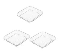 VALICLUD 8pcs Stainless Steel Stackable Air Fryer Food Drying Rack Set 3-Layer Square Frame and Elevated Clamp, Multi-Layer Air Fryer Accessories for Oil Draining and Steaming