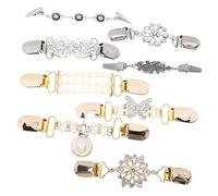 VALICLUD 8pcs Vintage Sweater Shawl Clips for Women Retro Style Shirt Clips Clothing Accessories Elegant Cardigan Collar Brooches for Scarves Sweaters Vests Casual Fashion