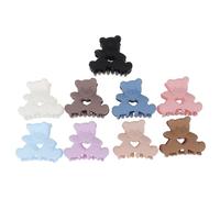 VALICLUD 9pcs Bear Mini Plastic Hair Claw Clips Matte Finish Cartoon Hair Clamps for Women Assorted style