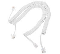 VALICLUD ABS Telephone Handset Cord 2pcs White Coiled Copper PVC | Soft, Stable Signal Transmission, Not Easy to Knot, Convenient to Use, for Corded Phones and Landline