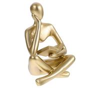 VALICLUD Abstract Resin Reader Figurine Minimalist Desktop Sculpture Artistic Thinking Man Statue for Home Office Study Room Decor Lightweight Compact Ornament for Living Room Shelf