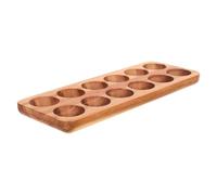 VALICLUD Acacia Wood Egg Holder Tray Fresh Eggs Storage Organizer for Countertop and Fridge with Elegant Stylish Design for Kitchen Display and Food Storage
