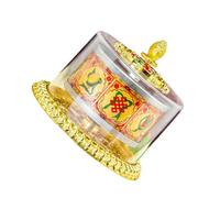 VALICLUD Acrylic Buddhist Prayer Wheel with Stable Base Small Religious Ornament for Home Car Dashboard Office Temple Decoration Elegant Zen Adornment with Cultural Significance