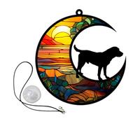 VALICLUD Acrylic Dog Hanging Commemorative Plaque Memorial Pendant with Dog on Moon Design, Decorative Window and Office Wall Ornament for Pet Loss Remembrance