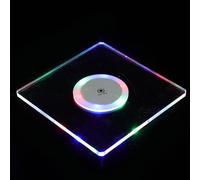 VALICLUD Acrylic LED Light Up Cup Coaster 100x100x4mm Square Glowing Luminous Drink Holder for Home Bar and Office Desk