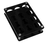 VALICLUD Acrylic Shot Glass Holder 12-Hole 3.8Cm Cup Display Tray Organizer for Bar Party Wine Glass Serving Stand Black Acrylic Cups Base for Restaurant Family Use