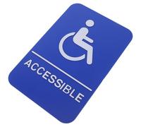 VALICLUD Ada Bathroom Sign with Braille for Unisex Accessible Restroom, Self Adhesive Plastic Disability Bathroom Sign in Blue, Quick Installation, Suitable for Restaurant and Public Spaces