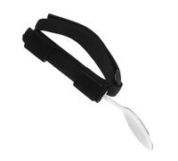 VALICLUD Adaptive Stainless Steel Teaspoon Holder Strap for Elderly Self-Feeding Ergonomic Design for Weak Hands and for Daily Dining and Rehabilitation Activities