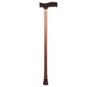 VALICLUD Adjustable Aluminum Alloy Anti-slip Walking Cane for Elderly, Telescopic Climbing Stick with Height Control, Non-skid Travel Walking Stick in Brown for Outdoor Use