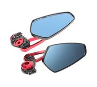 VALICLUD Adjustable Motorcycle Rearview Mirrors with Red Blue Glass Durable Handlebar Replacement Side Mirrors for Scooter Atv Motorbike Rear View