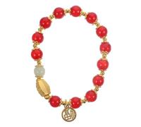VALICLUD Adjustable Red Rope Bracelet for Dragon Year with Steamed Dumpling Design Traditional Chinese Lucky Wrist Chain Symbolizing Wealth and Prosperity Year Gift