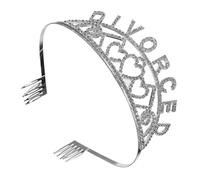 VALICLUD Adjustable Silver Crystal Crown Headpiece for Women Elegant Alloy Party Tiara for Celebration Comfortable Fit for All Head Shapes Stylish Baroque Design